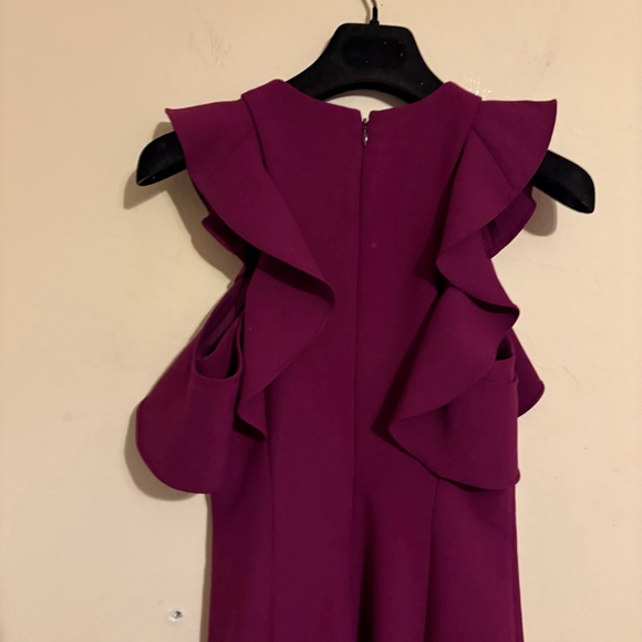 Cinq à Sept Micah Asymmetrical Purple Cold Shoulder Dress Size 2 - Picture 9 of 15